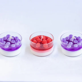Set Of 1 Raspberry And 2 Blueberry Desert Candle