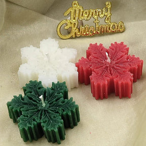 Set Of 3 Snowflakes Candles