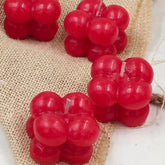 Set Of 4 Scented Small Red Cube /Bubble Candles