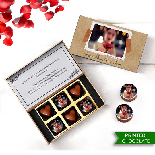 Rose Day Unique and Personalised Photo Chocolate