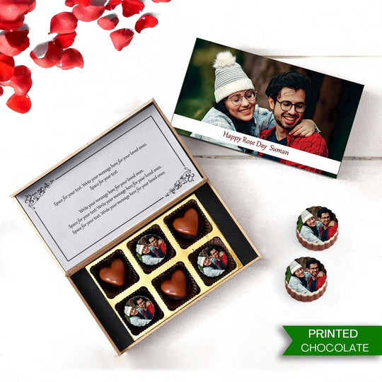Buy online Rose Day Personalised Photo Chocolate