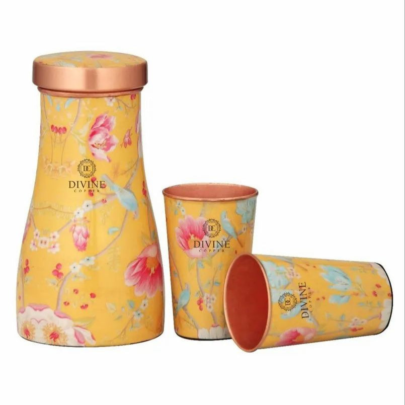 Bedroom Jar Meena Prlnt Wlth 2 Glass (Bulk/Corporate Orders Only)