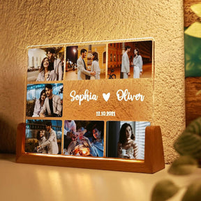 Personalized Photo Collage Anniversary Lamp For Couple
