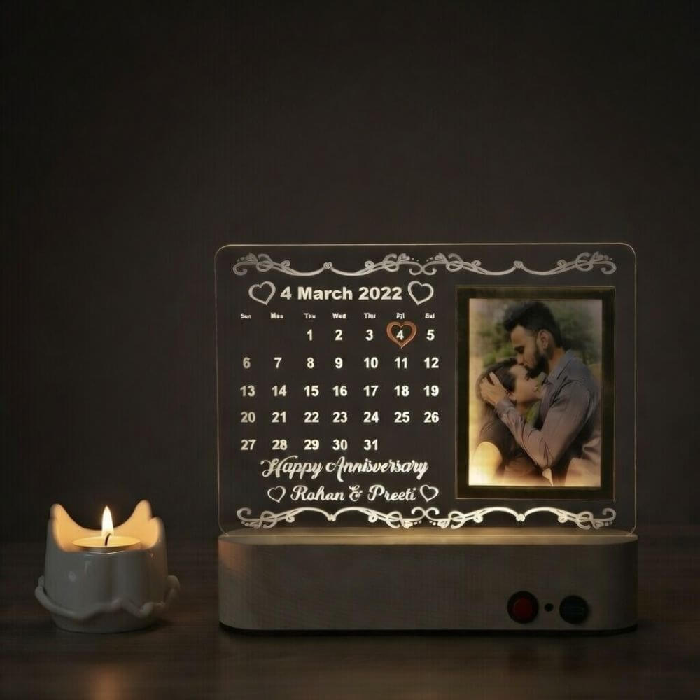Wedding Anniversary Calendar Lamp with USB Charging