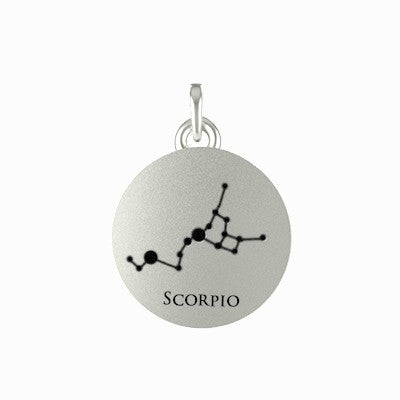 Scorpio Zodiac Sign Constellation Silver Pendant