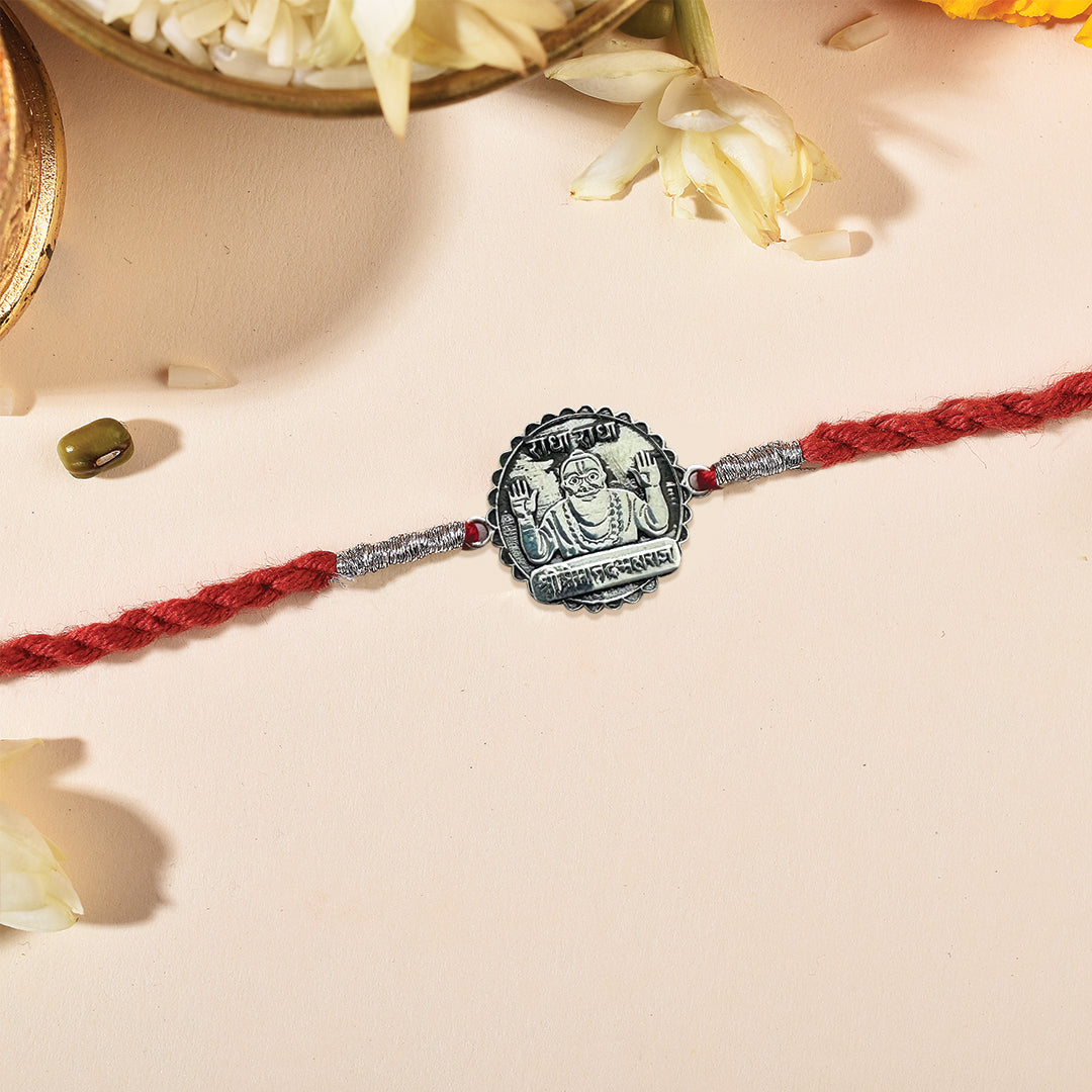 925 Sterling Silver Premanand Ji Maharaj Silver Rakhi