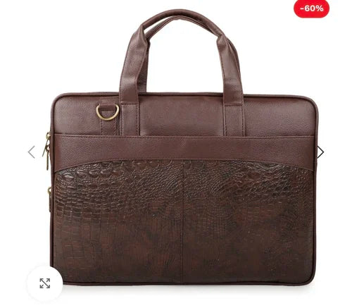 Brown Leather Office Laptop Bag
