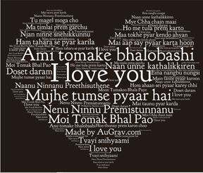 I Love You in 24 Indian Languages Pendant