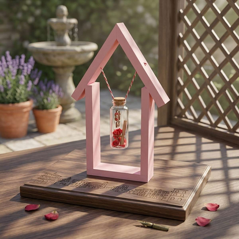 Romantic Personalized Message in a Bottle Pink Home Keepsake