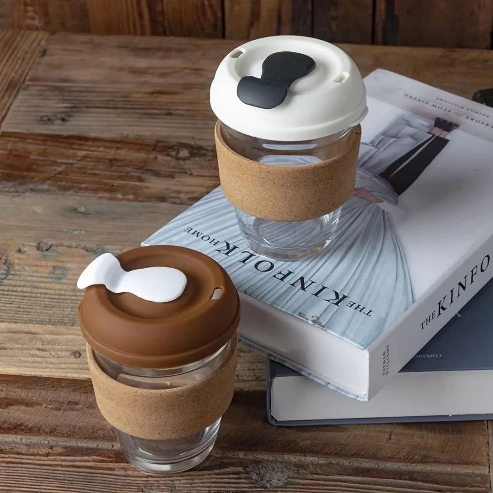 Glass Mug with Cork Grip - 350 ML