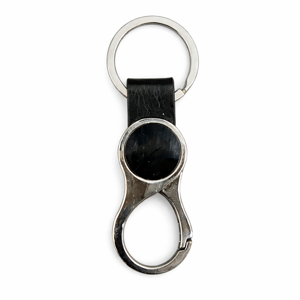 Personalized Black Round keychain
