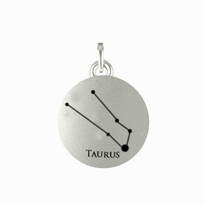 Tauras Zodiac Sign Constellation Silver Pendant