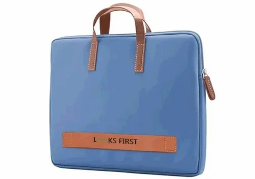 Rexine Blue Laptop Sleeve Bag