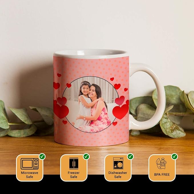 Personalized White Ceramic Photo Coffee Gift Mug For Mom