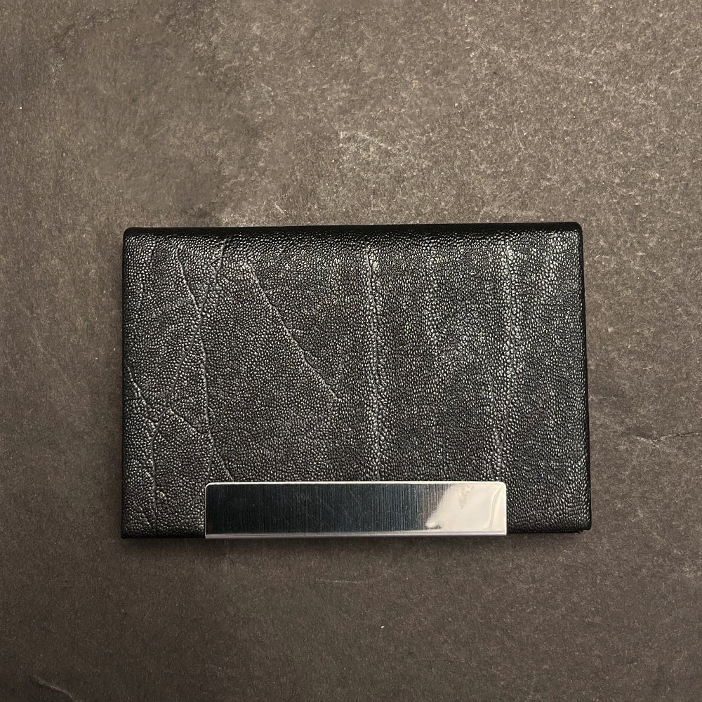 Black textured card holder