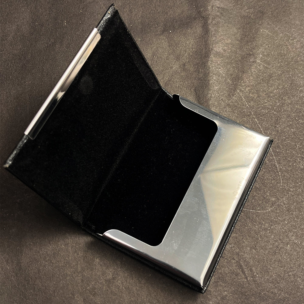 Black textured card holder