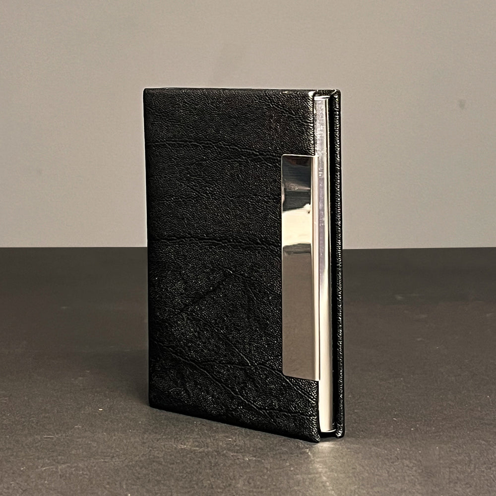 Black textured card holder
