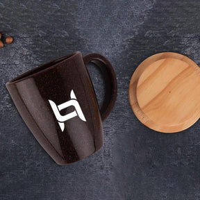 Coffee Fiber Eco Friendly Mug with Bamboo Lid-300ml approx