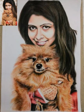 Pet Pencil-Color Drawing From Photo