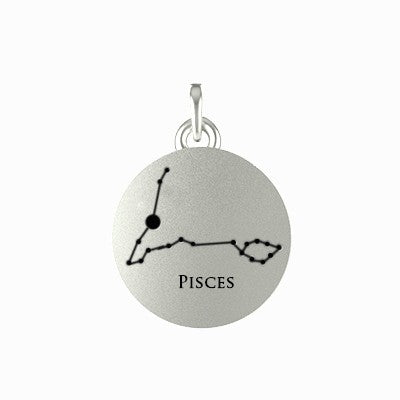 Pisces Zodiac Sign Constellation Silver Pendant