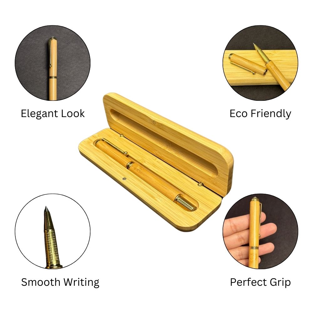 Premium bamboo pen with box