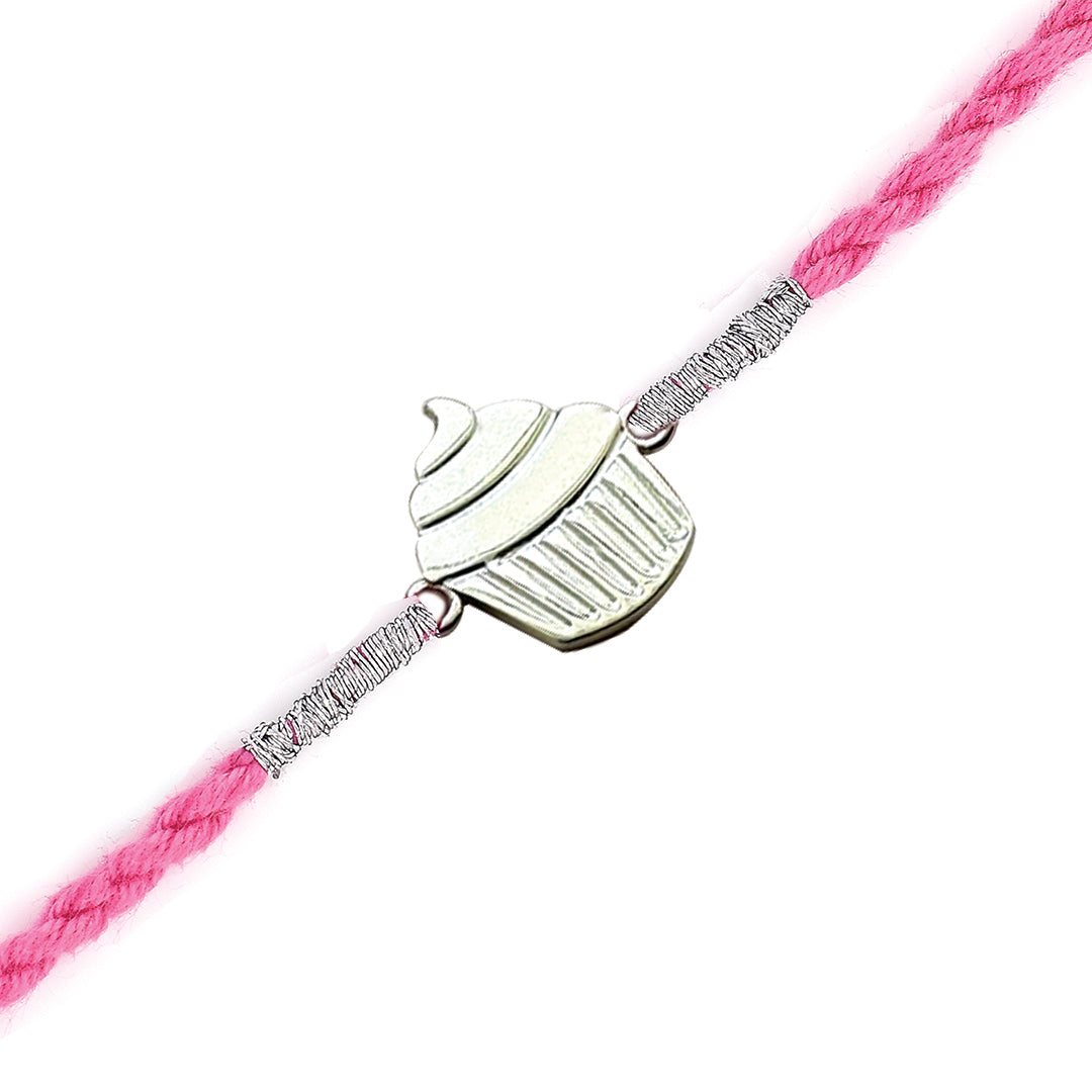925 Sterling Silver Cupcake Silver Rakh