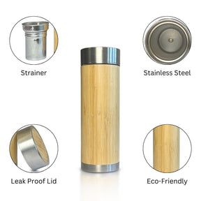Bamboo bottle steel base 450 ml