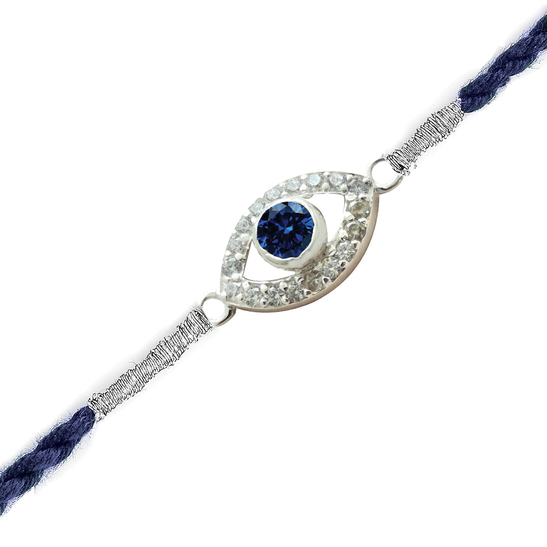 925 Sterling Silver Blue Evil Eye Silver Rakhi