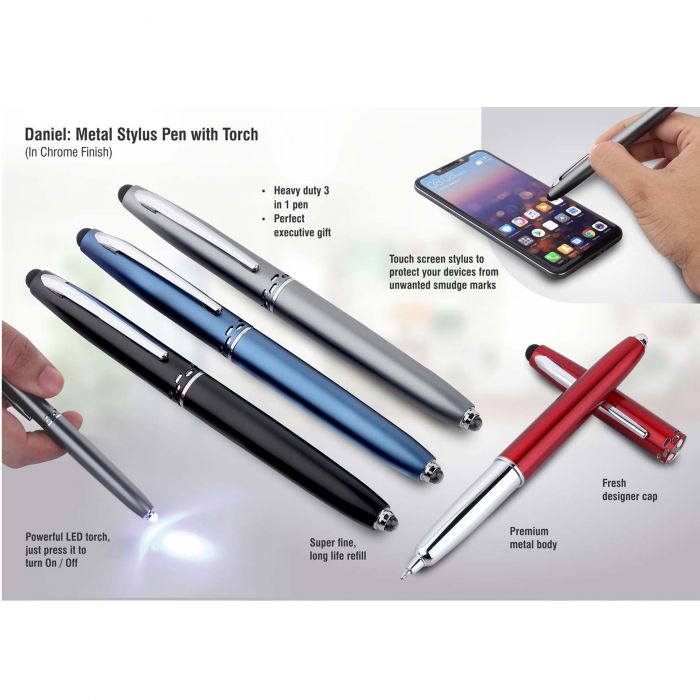 Daniel Metal Stylus Pen with Torch