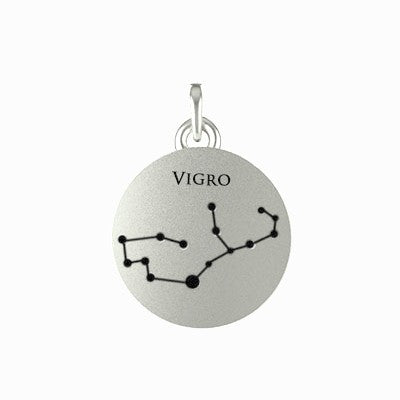 Virgo Zodiac Sign Constellation Silver Pendant