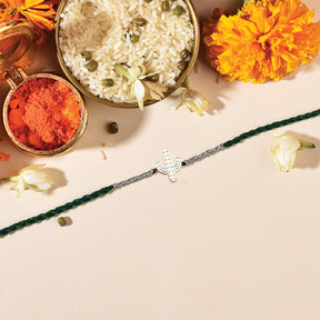 925 Sterling Silver Cute Cactus Silver Rakhi