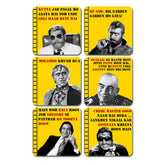 Classic Bollywood Blockbuster Villains With Famous Dialogue Printed Coasters Set of 6