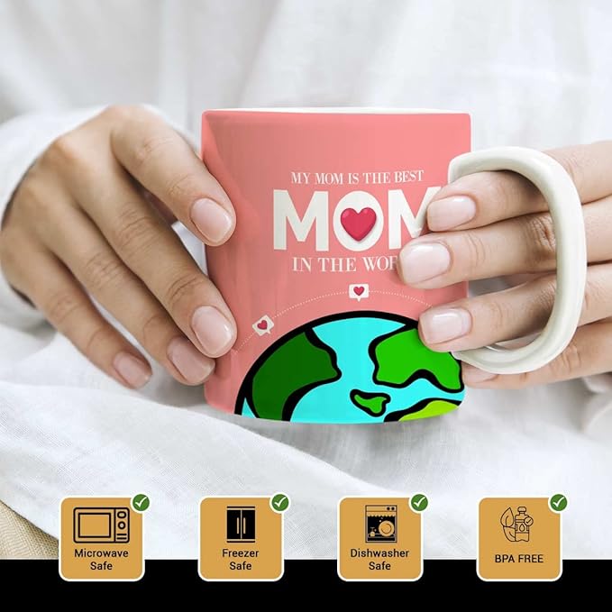 The Best Mom Ceramic Coffee Mug Gift For Mother’s Day, Birthday
