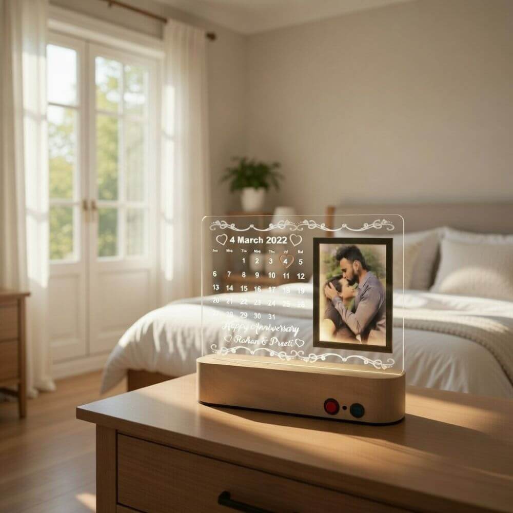 Wedding Anniversary Calendar Lamp with USB Charging