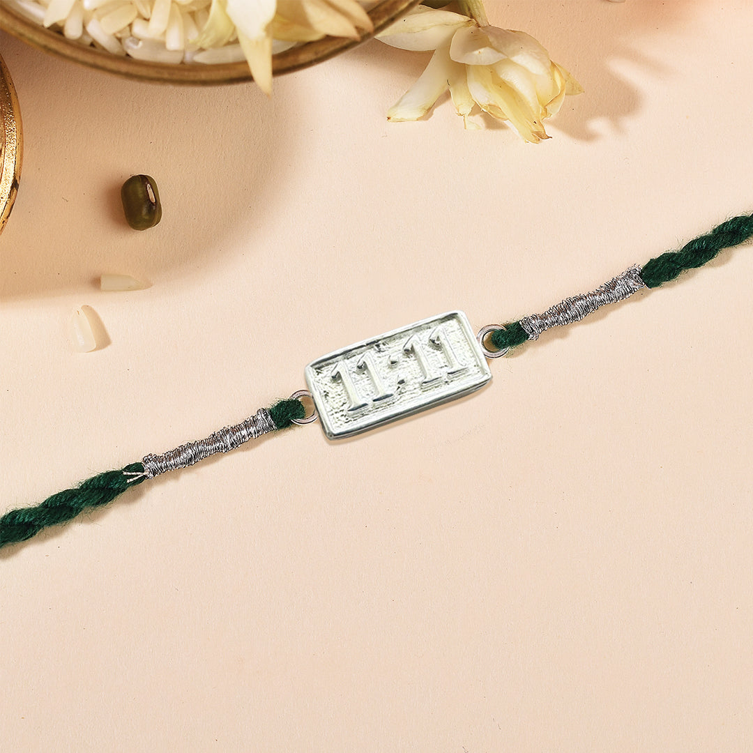 925 Sterling Silver 11:11 Wish Silver Rakhi
