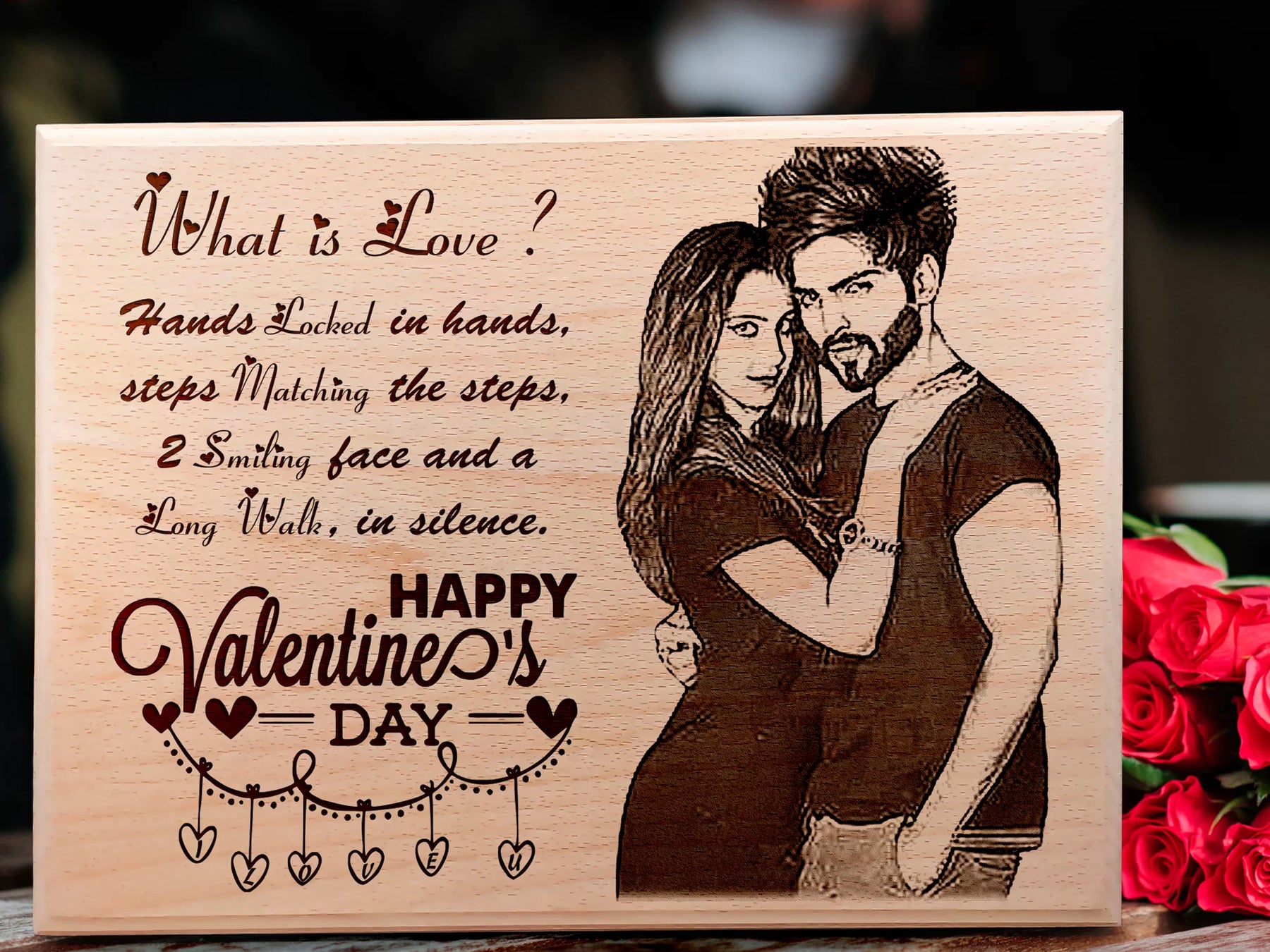 Valentines Day Ideas Custom Wooden Engraved Plaque