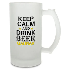 Personalised Keep Calm And Drink Beer Mug