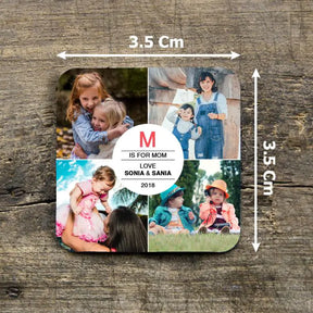 Personalised M Is For Mom Love Coaster