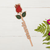 Personalized Wooden Name Red Rose Gift for Valentine's Day