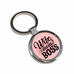 Wife Mom Boss Metal Keychain