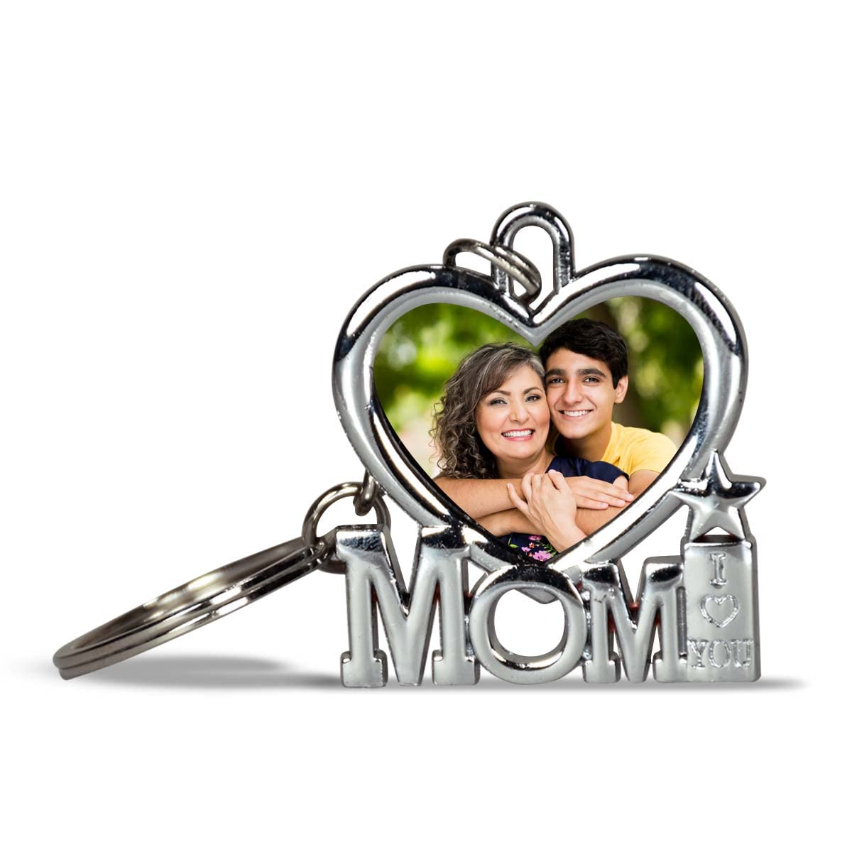 Mom I Love You Photo Frame Keychain