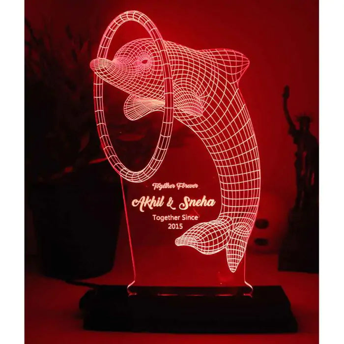 Personalised Dolphin Led 3D illusion LED lamp