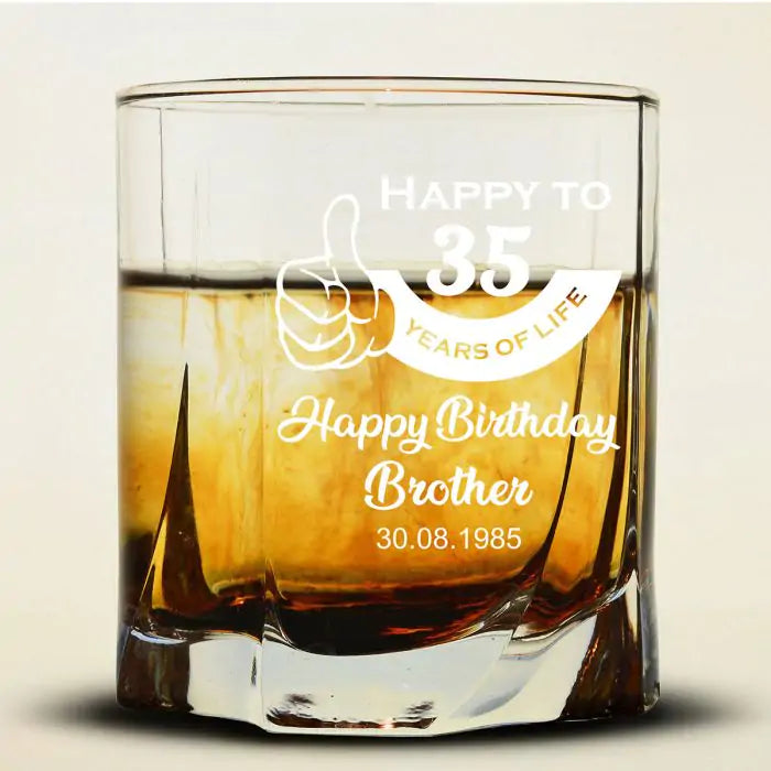 Set Of 2 Happy Birthday Whiskey Glasses