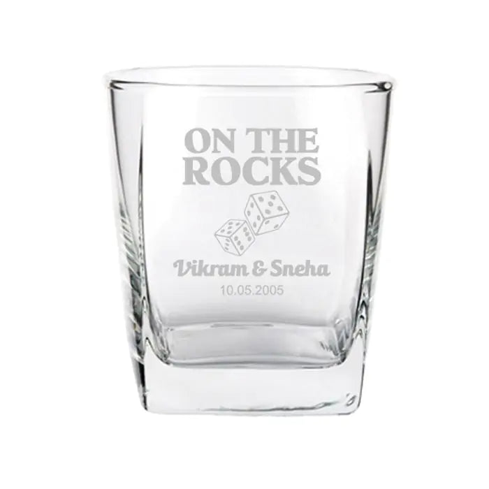 Set Of 2 On The Rocks Whiskey Glasses