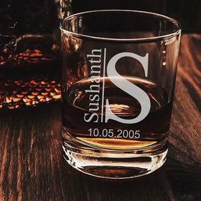 Set Of 2 Name Initial Whiskey Glasses-1