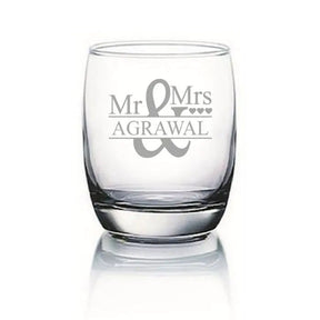 Set Of 2 Mr And Mrs Whiskey Glasses