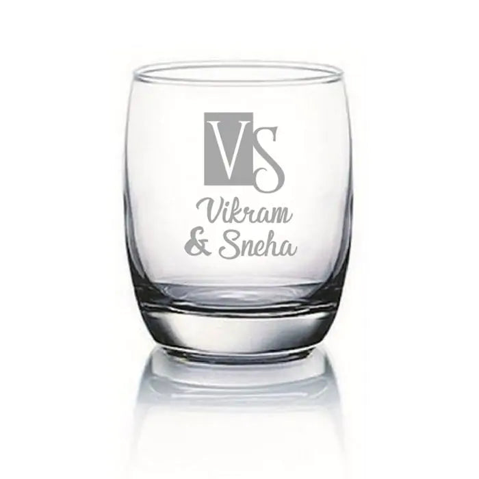 Set Of 2 Mr And Mrs Initials Whiskey Glasses