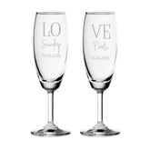 Set Of 2 Love Champange Glasses