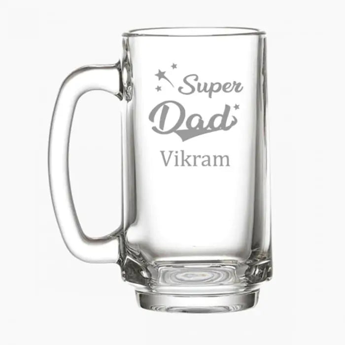 Personlaised Super Dad Beer Mug-2