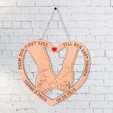 Personalized Romantic Engraved Wooden Heart Shape Sign For Couple